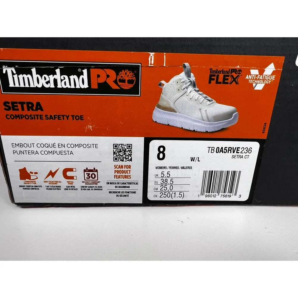 Timberland Pro Serra‎ Womens White Gold Composite Toe Work Safety Sneakers Sz 8W